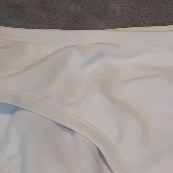 Swimsuits For All Triple String Cut Out White Bikini Swim Bottoms NWT - Picture 13 of 15